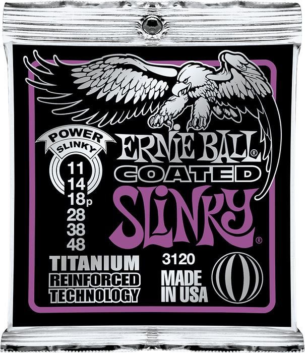 

Струны для электрогитары Ernie Ball 3120 Coated Titanium Power Slinky 11/48
