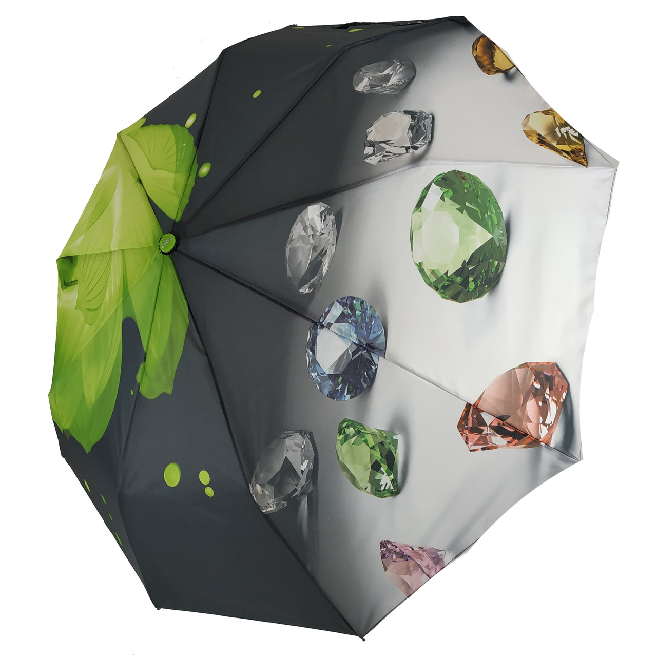 

Женский зонтик полуавтомат "Calm Rain", модель "Brilliant" на 9 спиц, салатовый, 125-3