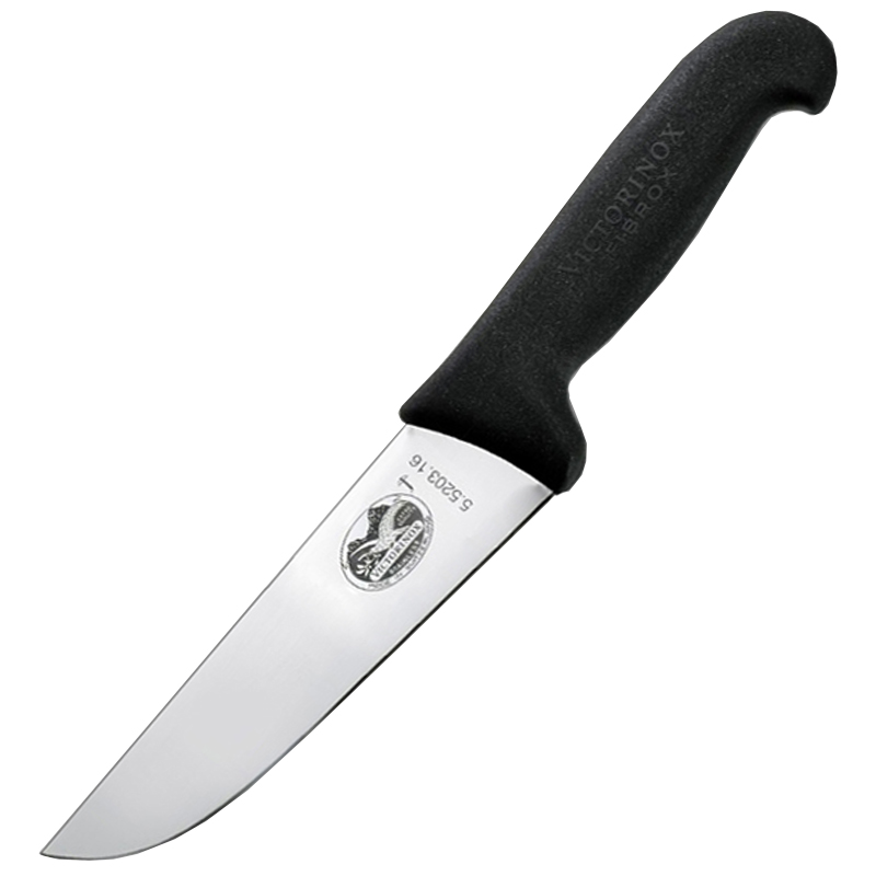 

Нож кухонный, бытовой Victorinox Fibrox Butcher (лезвие: 160мм), черный 5.5203.16