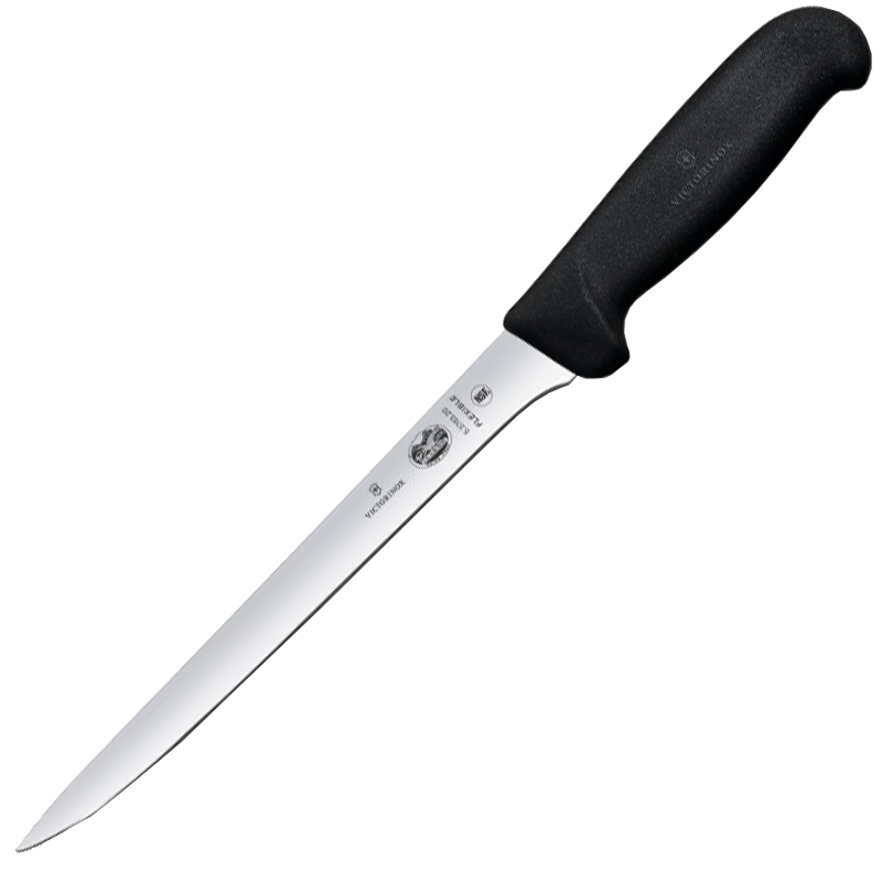 

Нож кухонный, бытовой Victorinox Fibrox Filleting Flex (лезвие: 200мм), черный 5.3763.20