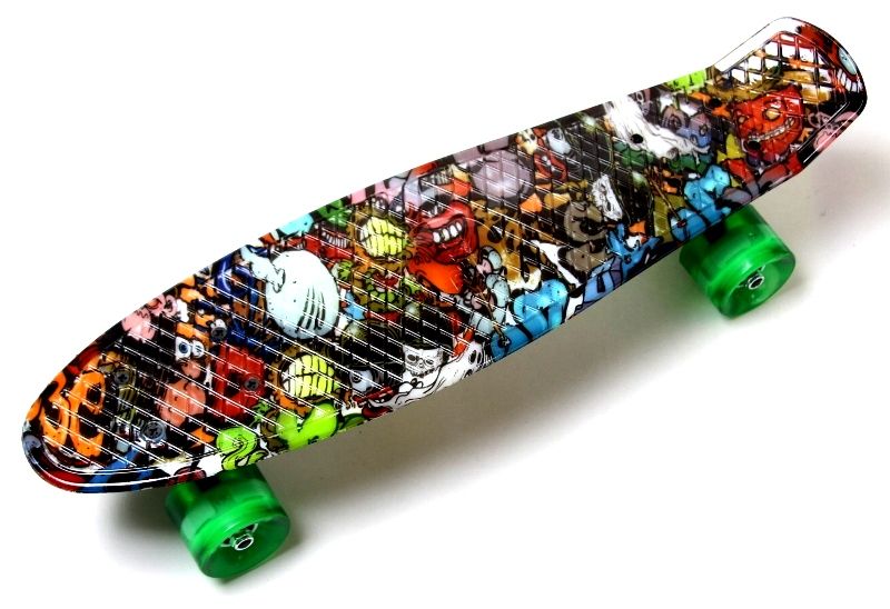 

Пенниборд Penny Board Graffiti Monsters Светящиеся Колеса
