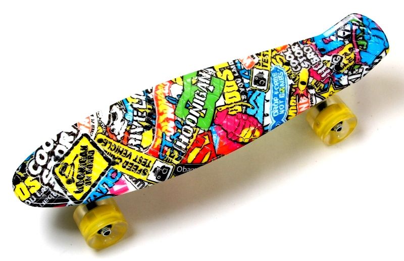 

Пенниборд Penny Board Graffiti Inscription Светящиеся Колеса