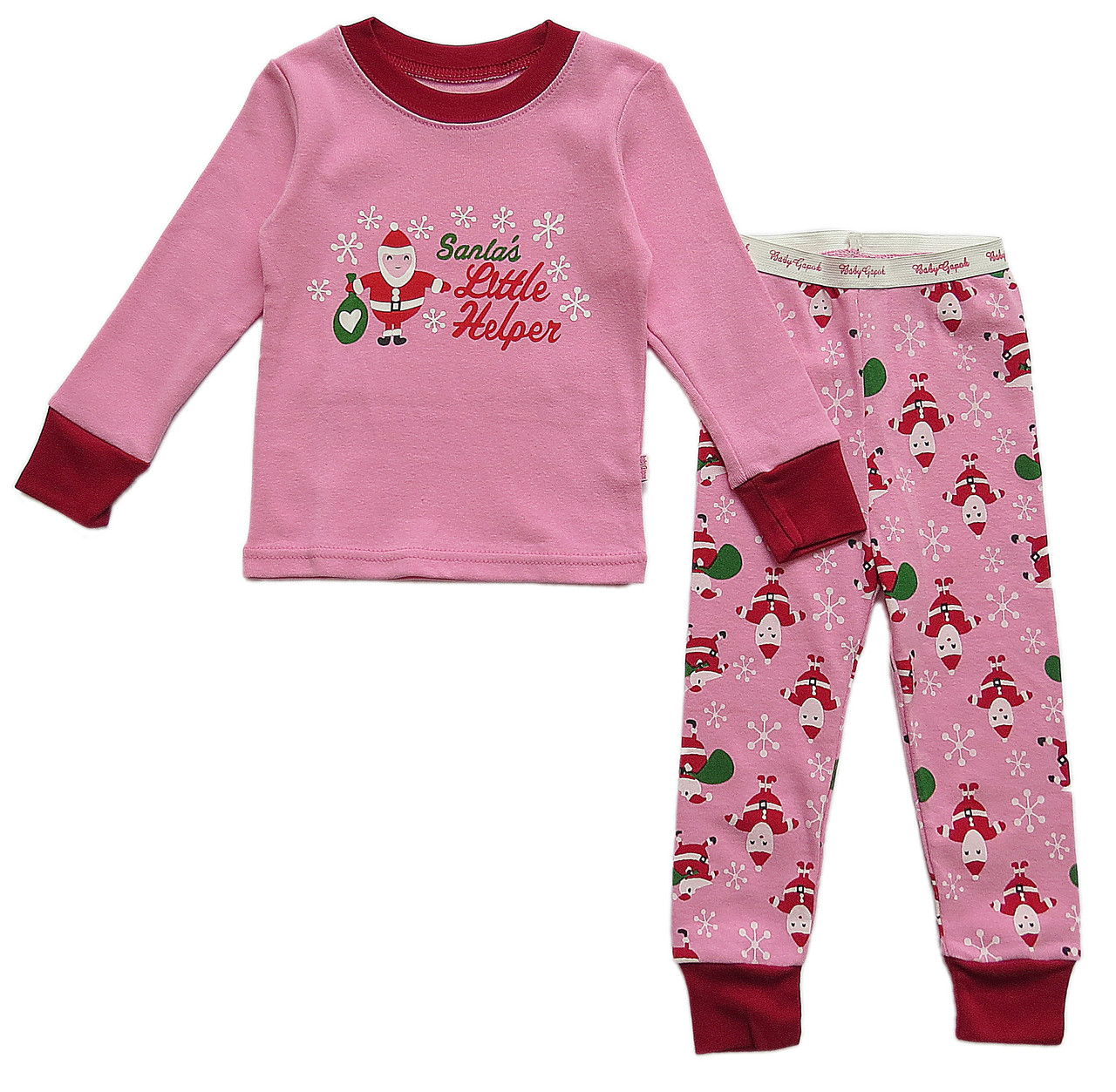 

Пижама "Маленький помощник Санты" Baby Gapok для девочки 110 см Розовая 5507