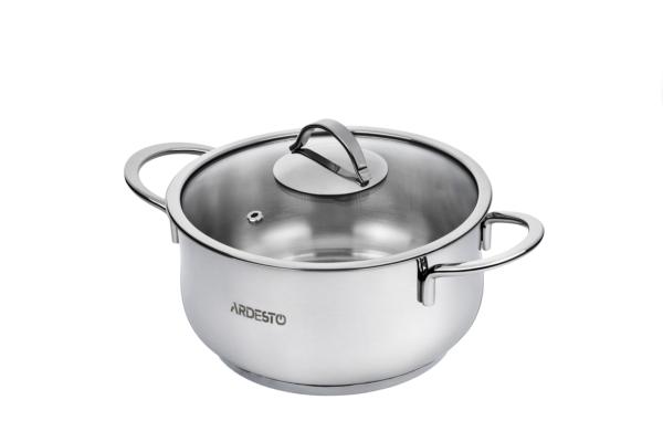 

Кастрюля Ardesto BLACK MARS, стеклянная крышка, 3 л