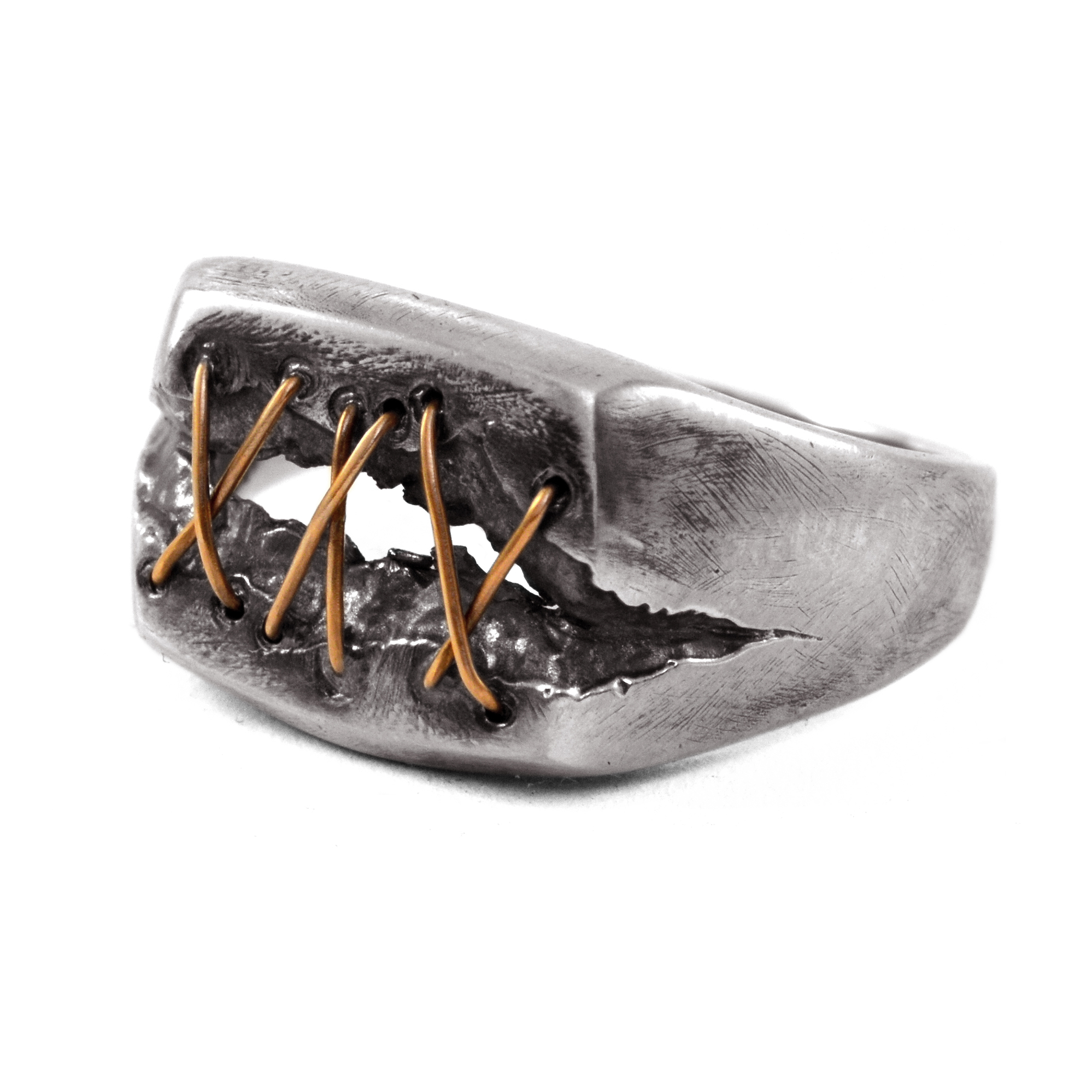 

Серебряное кольцо перстень с золотом EJ Dr.Lecter 23 EJK055