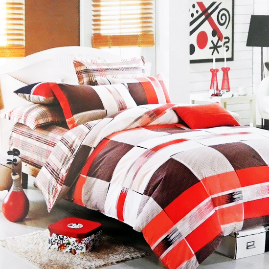 

Комплект постельного белья семейный Elway 5015 Red Check
