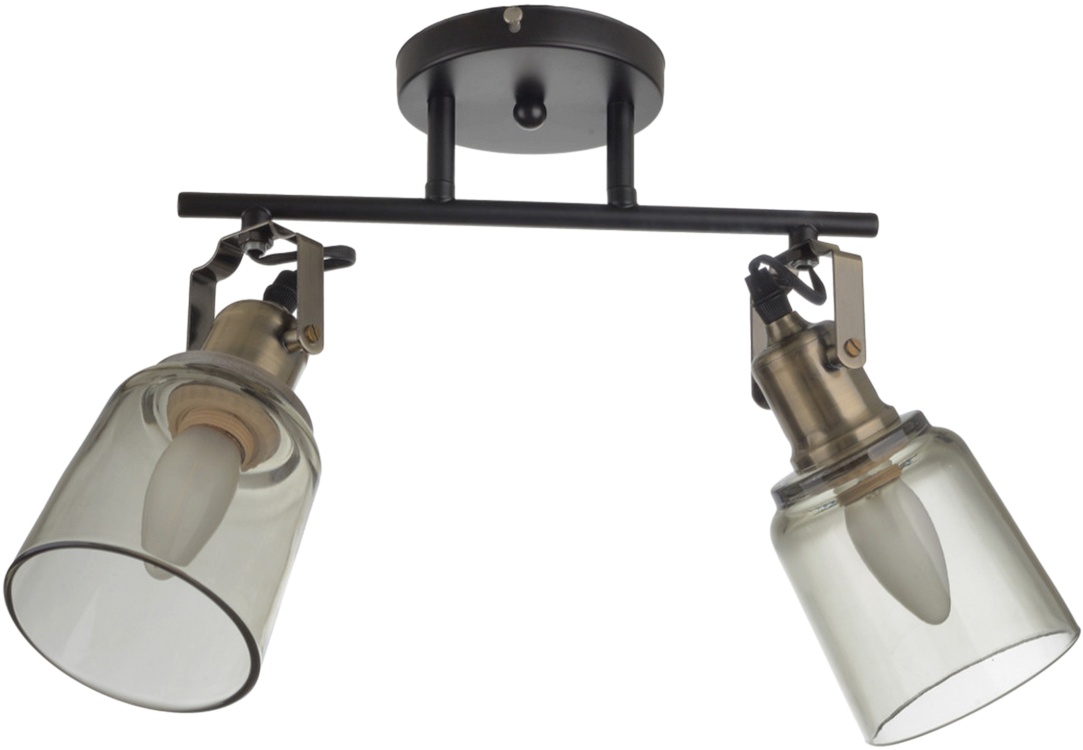 

Светильник спотовый Brille LK-687C/2 E27 AB/BK (24-423)