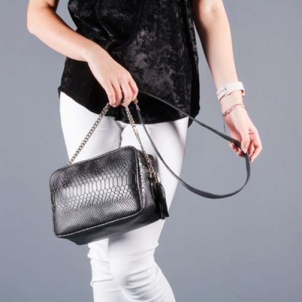 

Сумочка женская из натуральной кожи LL №901175 black