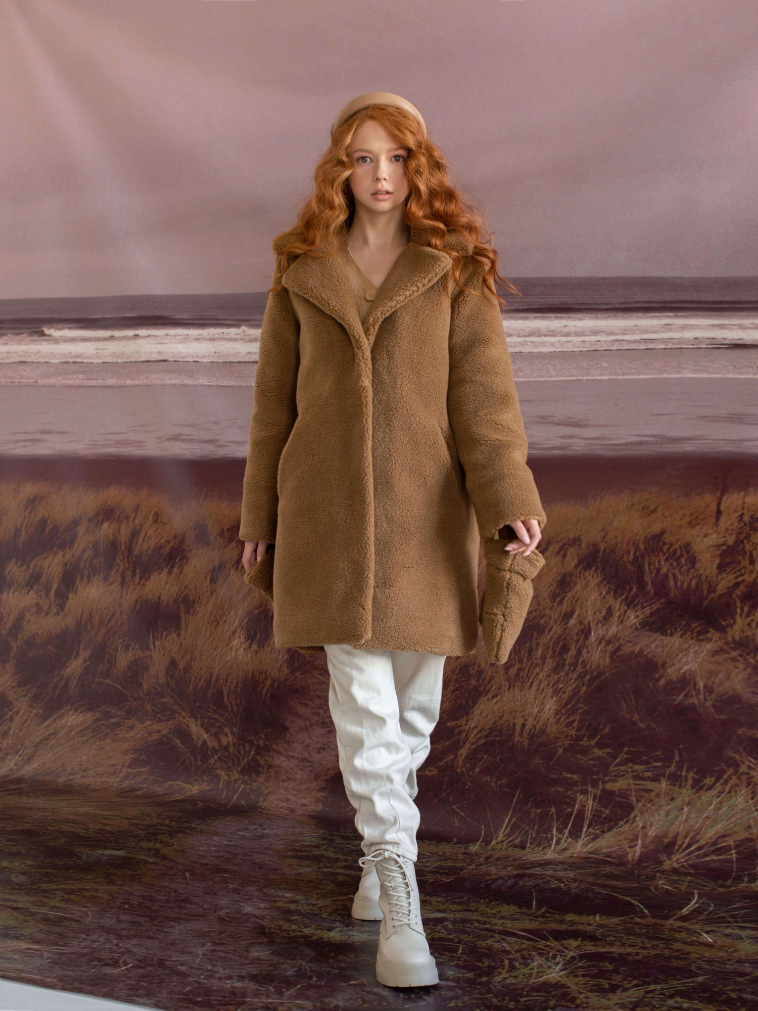 

Шуба Basic midi из меха стриженной овцы Коричневый XS-M