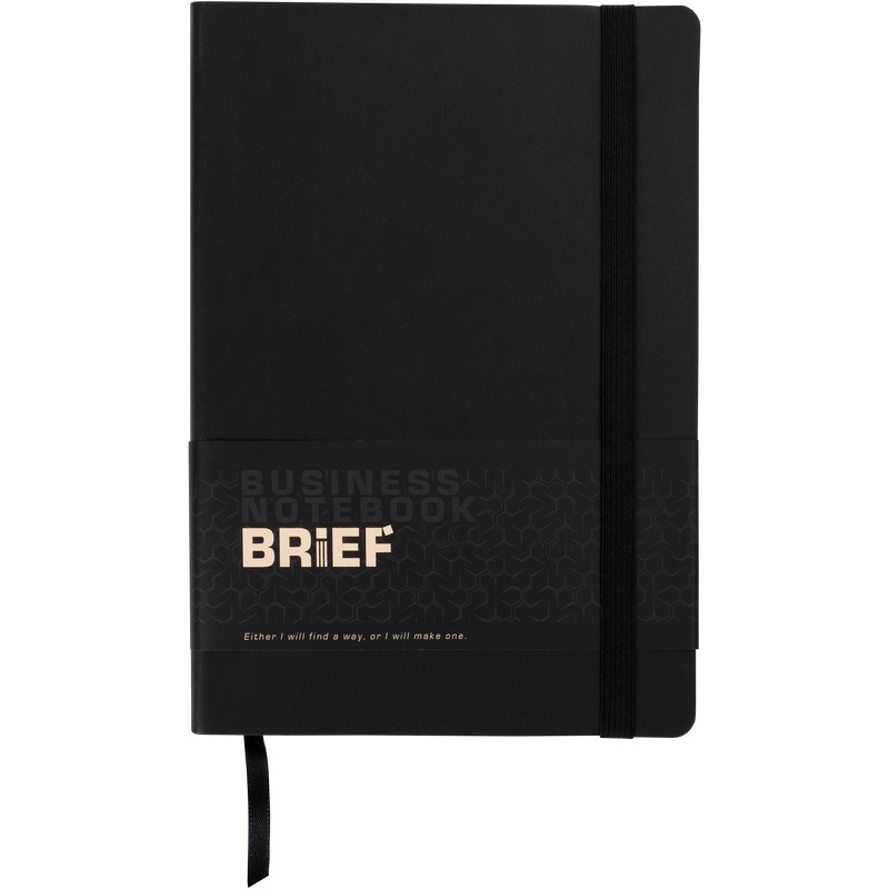 

Записная книга блокнот Buromax BRIEF A5 96 л линия черный (BM.295204-01)