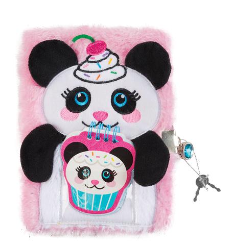 

Пушистый блокнот с замочком и сквишем "Сладкая панда"