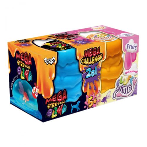 

Набор слаймов "2 в 1: Mega Stretch Slime & Fluffy Slime" укр FLS-03-01U (15-131989)