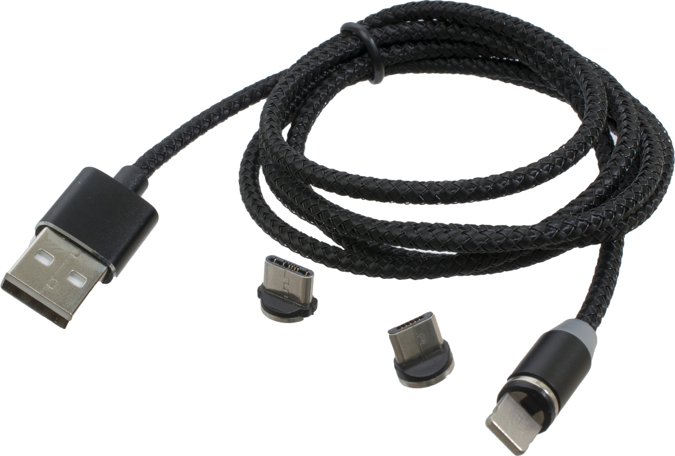 

Кабель Patron 3в1 USB 2.0 - microUSB, Type-C и Lightning 1 м Black (PN-MAGN-3IN1)