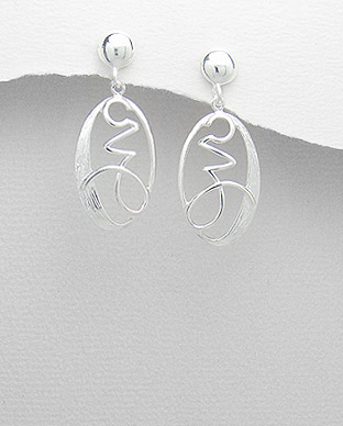 

Серьги из серебра с узором, 9/54-706-12717/300