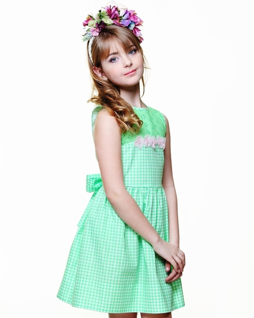

Платье для девочек Lukas Kids с шитьем 128 салатова(4105)