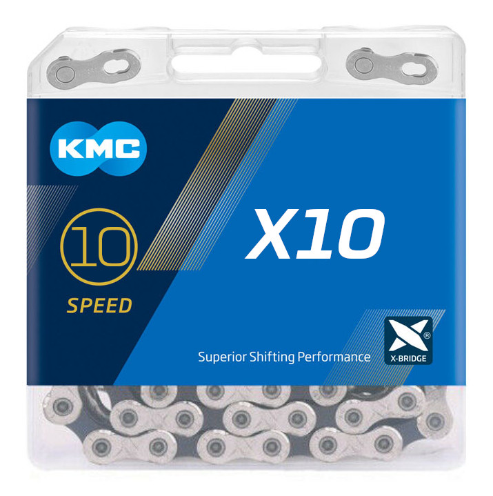 

Цепь велосипедная KMC X10 Silver-Black 10 ск.