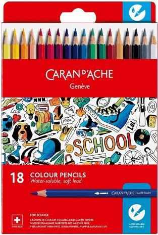 

Карандаши цветные акварельные Caran d'Ache School Line картонный бокс 18 цветов (7630002330732)