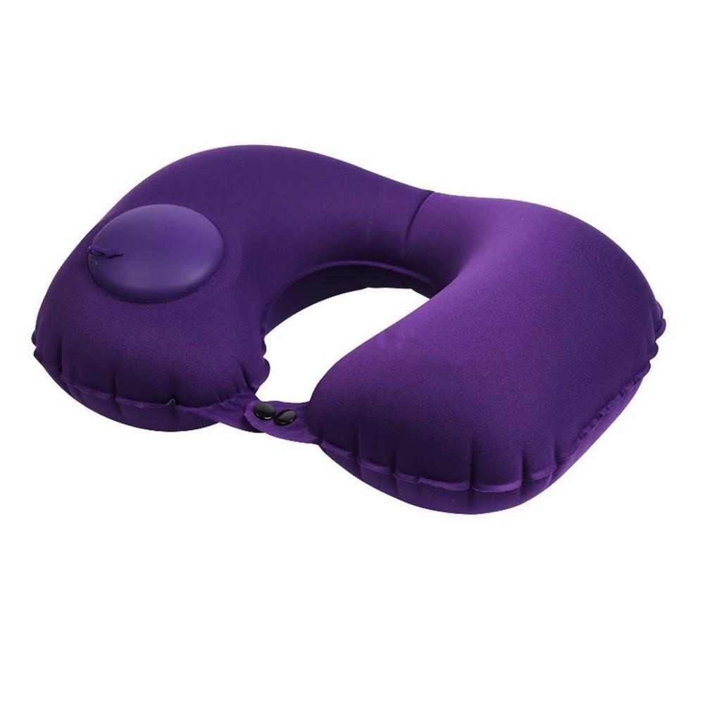 

Подушка дорожная надувная под шею с помпой 3 в 1 + беруши + чехол Silenta Pump Purple (12745)