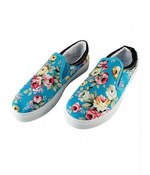 

Слипоны женские Sweet Forever Флорал 39 Голубой 5412G