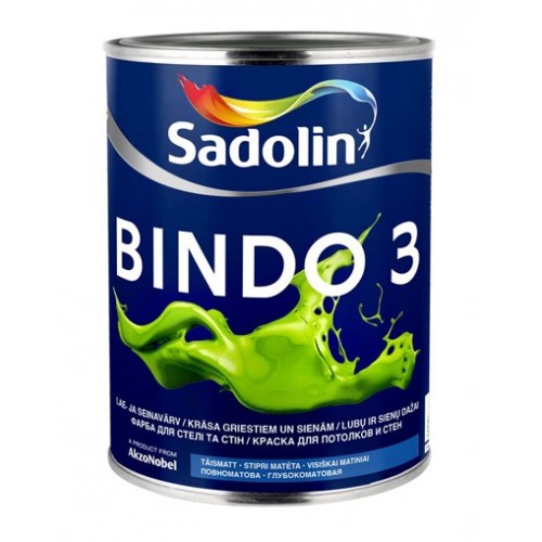 

Глубокоматовая краска для потолка и стен Sadolin Bindo 3 Белый 3 x 1 л