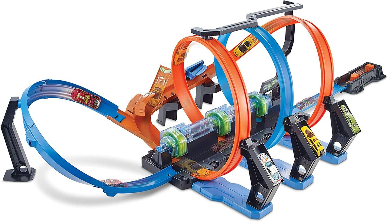 

Трек Хот Вилс Невероятные виражи Hot Wheels Corkscrew Crash Track with Motorized Boosters FTB65
