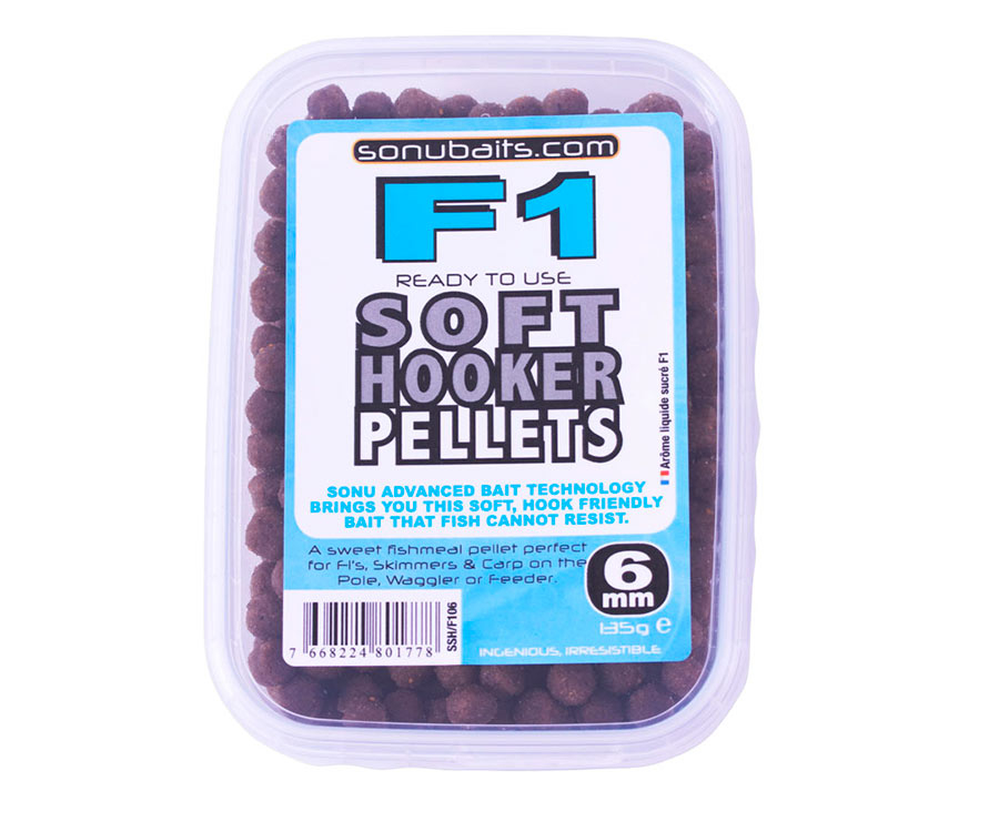 

Пеллетс насадочный Sonubaits Soft Hooker Pellets-F1 6 мм (арт.3838SSH_F106)