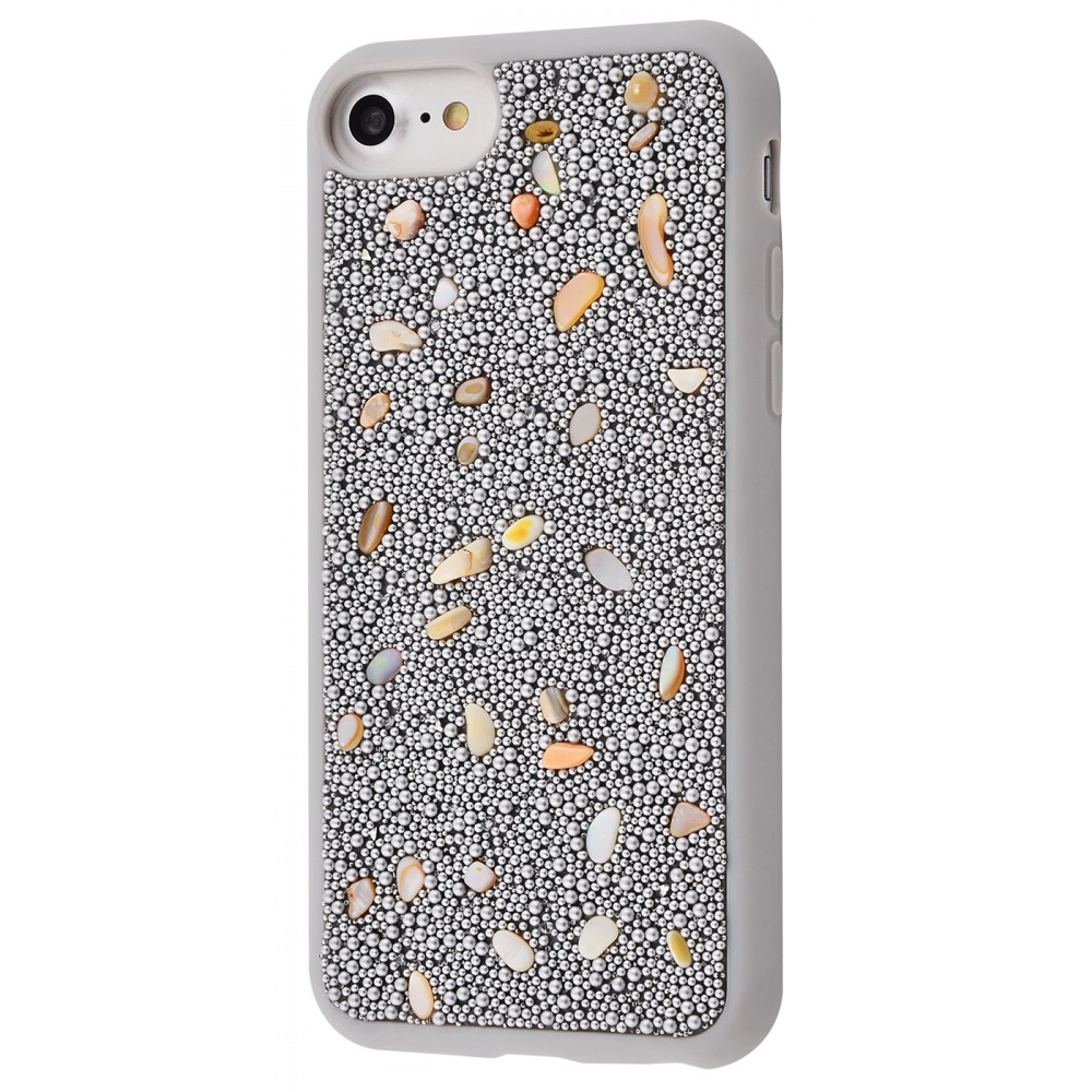 

Чехол для iPhone 6 / 7 / 8 Bling pearl diamonds серебристый
