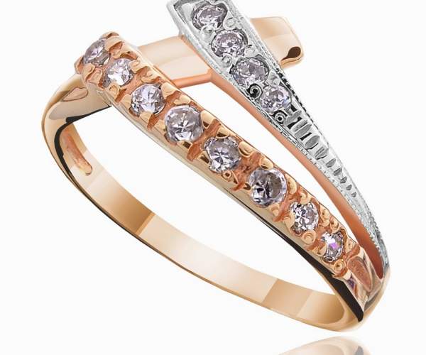 

Кольцо золотое с куб. цирконием "Атлантида", КД031, 17 размер