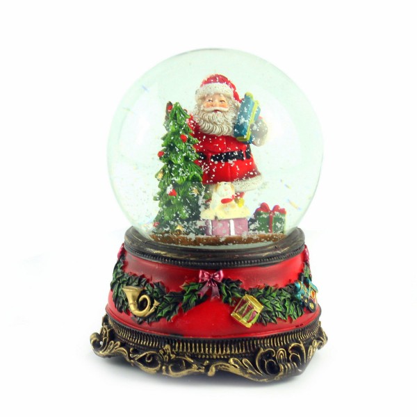 

Снежный шар музыкальная шкатулка Сантаклаус с елкой 15 х 11 см