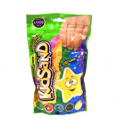

Кинетический песок "KidSand", в пакете, 1000 г (жёлтый) KS-03-01 (15-102832)