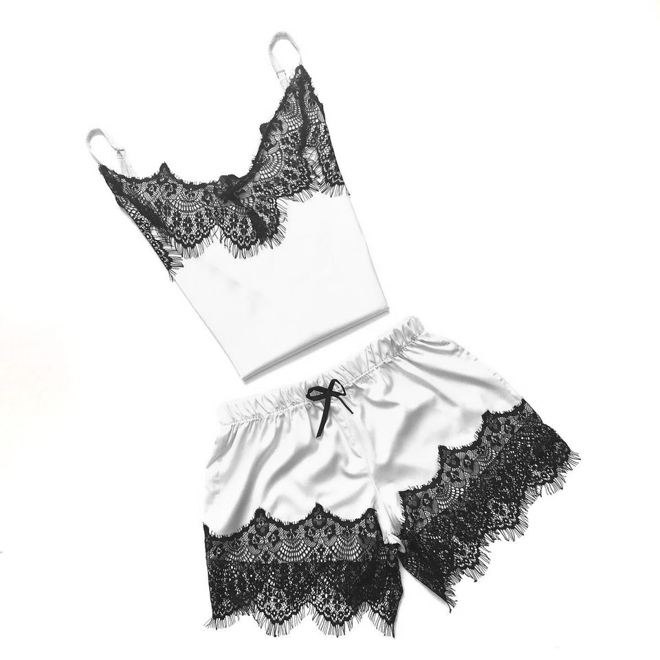 

Пижамный комплект майка с шортами шелк Shuna Comfort Белый S/M