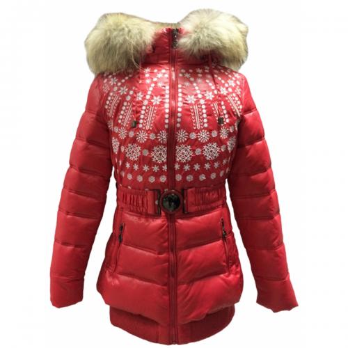

Куртка зимняя с натуральным мехом Geldeen Fox GF262red 164 см красный