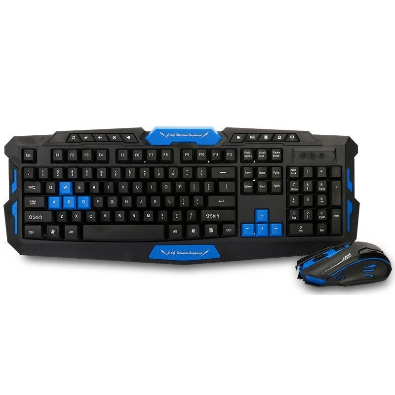 

Игровая беспроводная клавиатура + мышка PSPY HK8100 Черный с синим