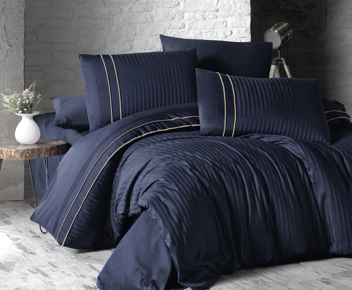 

Комплект постельного белья First Choice Deluxe Сатин 200х220 "STRIPE STYLE LACIVERT"