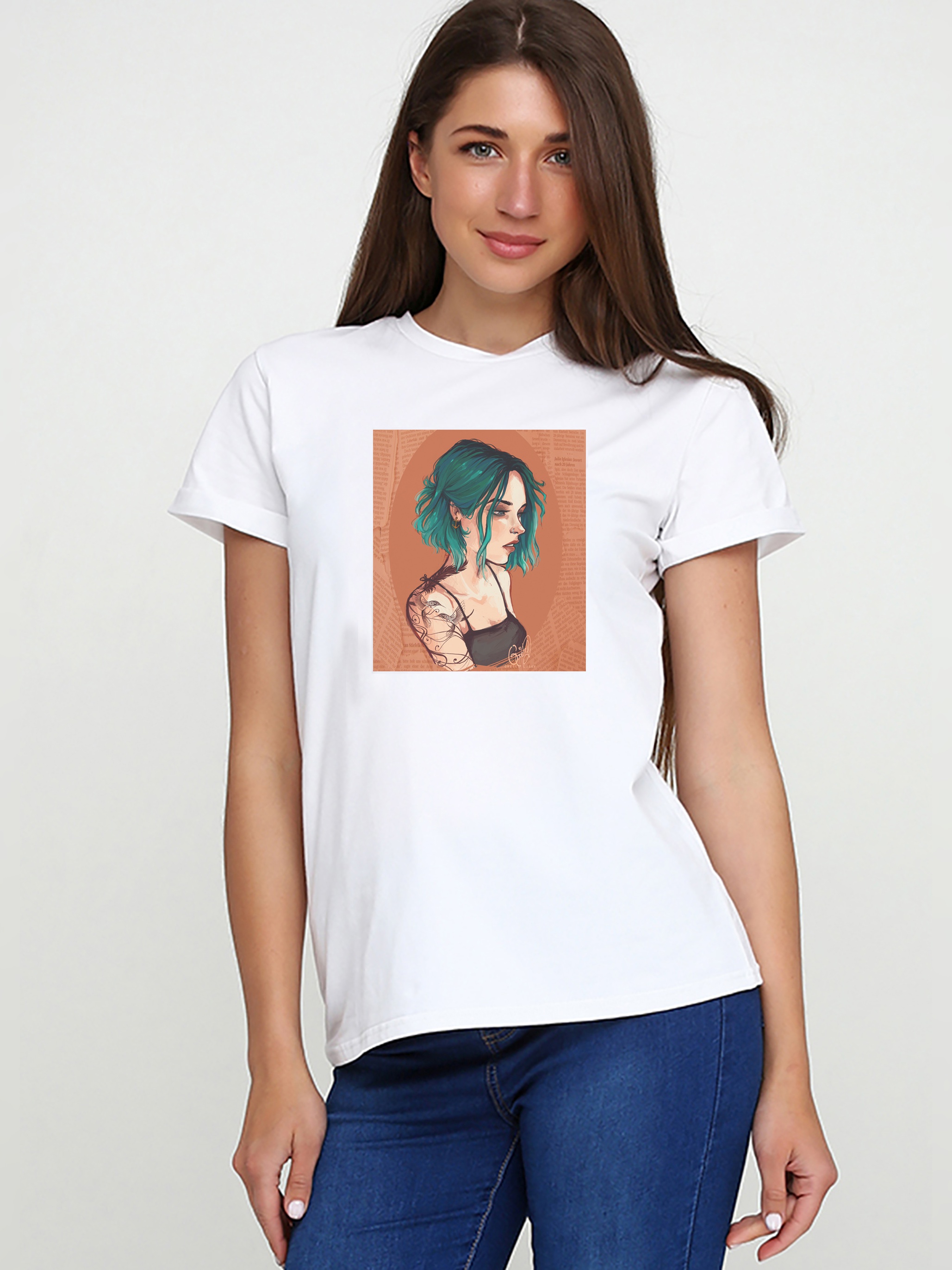 

Футболка Malta 19Ж441-24-Р3 Green Hair М (44) Белая