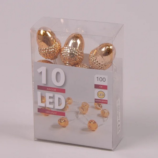 

Гирлянда LED Желуди медные теплый свет 10 светодиодов 1 м 45012 (BAM02927)
