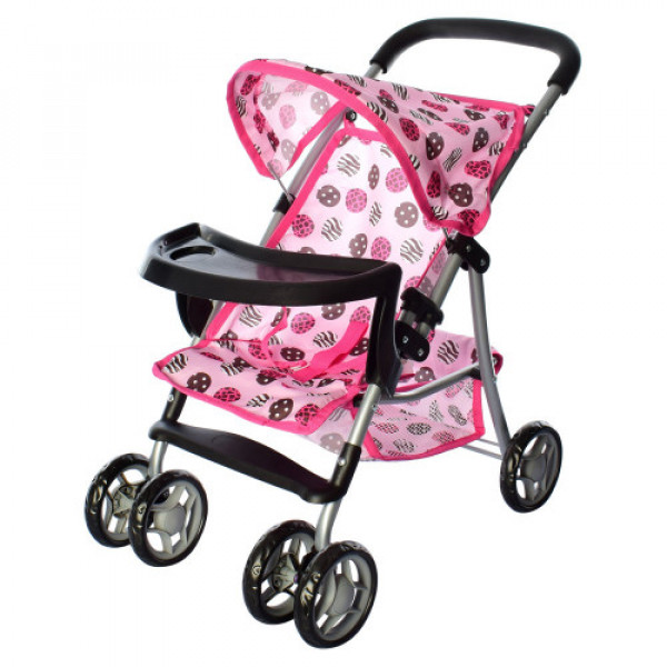 

Коляска для кукол Melogo 9304BW-T/025 (pink/black)