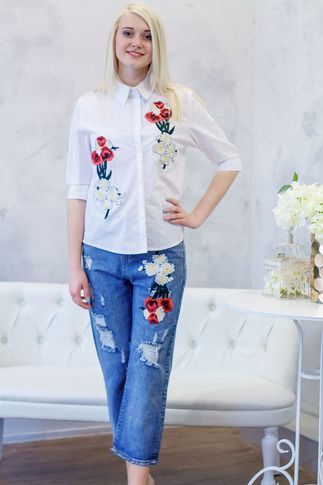 

Прямые джинсы Maximoda ЕКЦветы  синий, Прямые джинсы Maximoda ЕКЦветы 44 синий