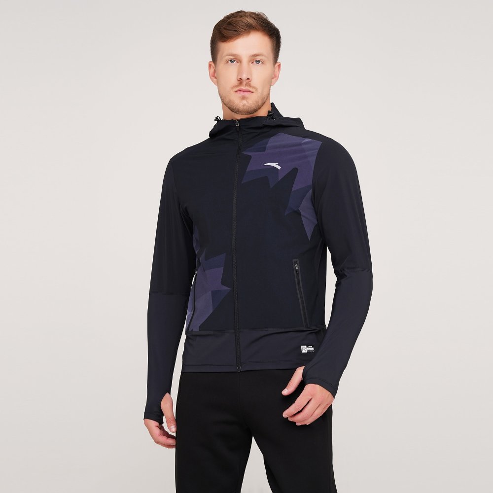 

Мужская спортивная кофта Anta Single Windbreaker Черный 46 (ant852035603-2)