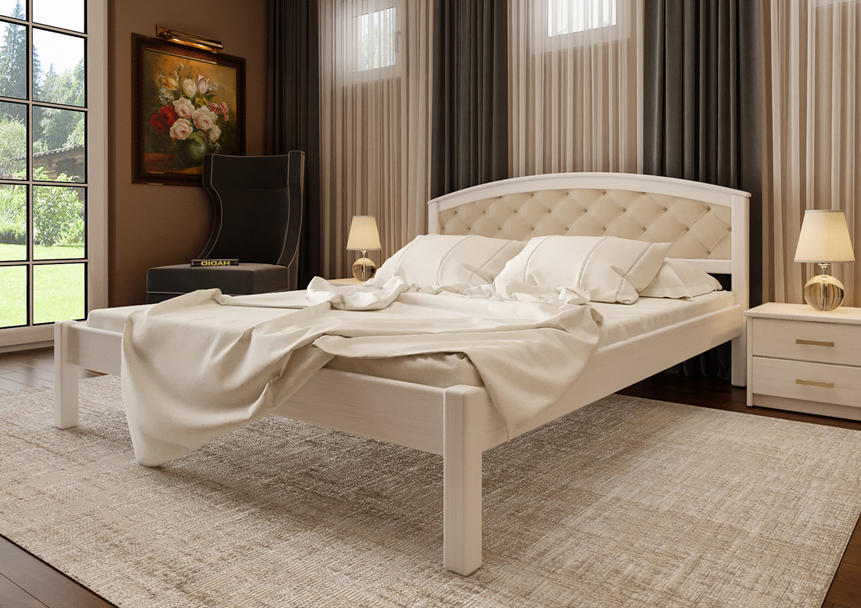 

Кровать БРИТАНИЯ Мягкое изголовье ЧДК (180 * 200) Белый