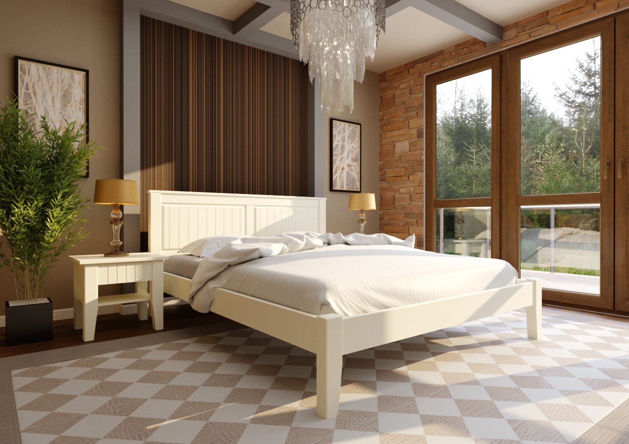 

Кровать Глория низкое изножье ЧДК (160 * 200) Слоновая кость эмаль