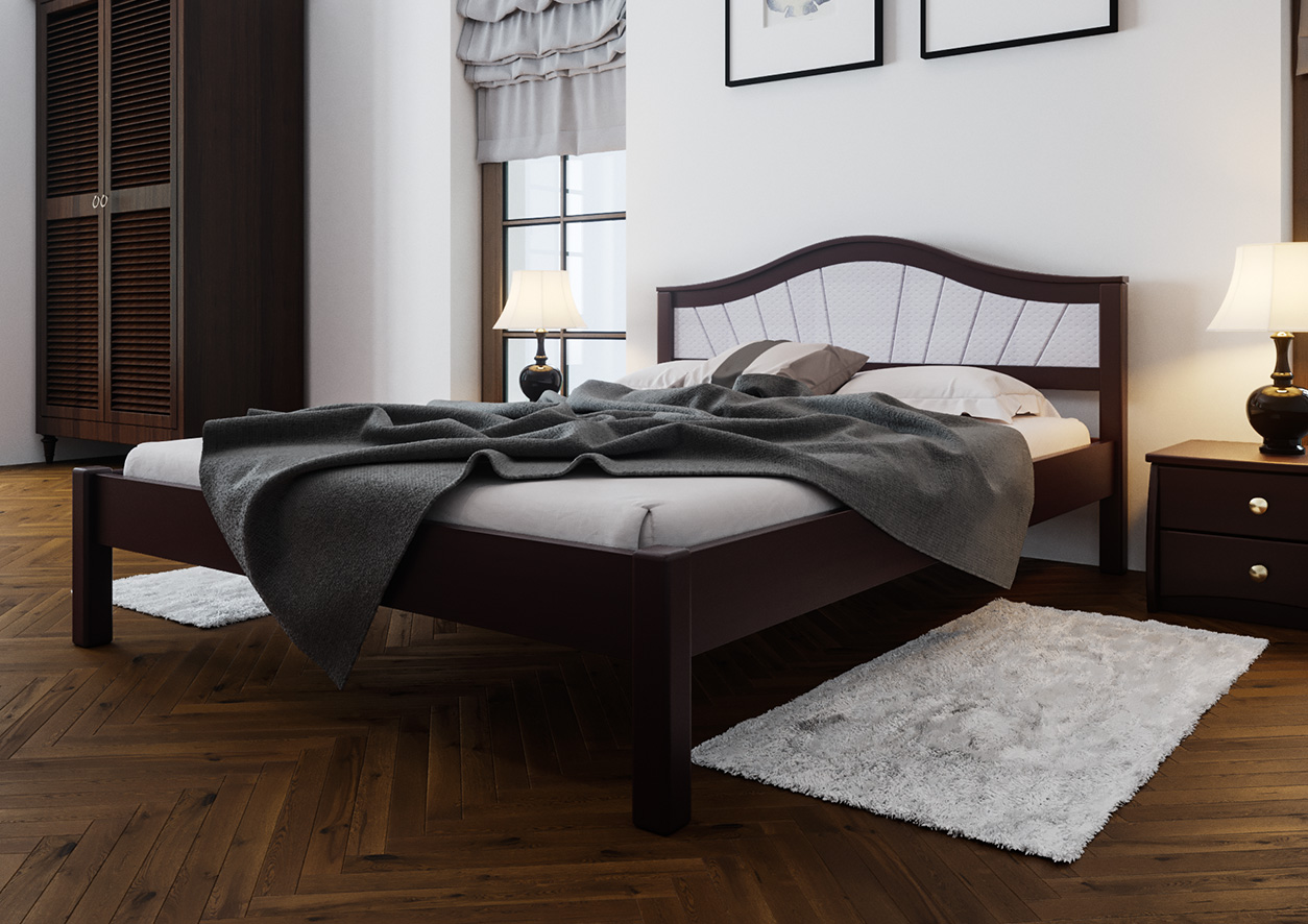 

Кровать ИТАЛИЯ Мягкое изголовье ЧДК (160 * 200) Махонь