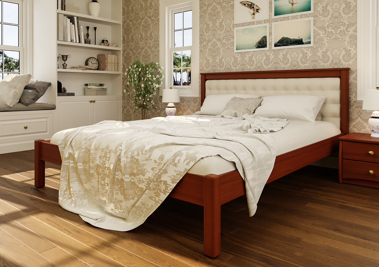 

Кровать МОДЕРН Мягкое изголовье ЧДК (140 * 190) Яблоня