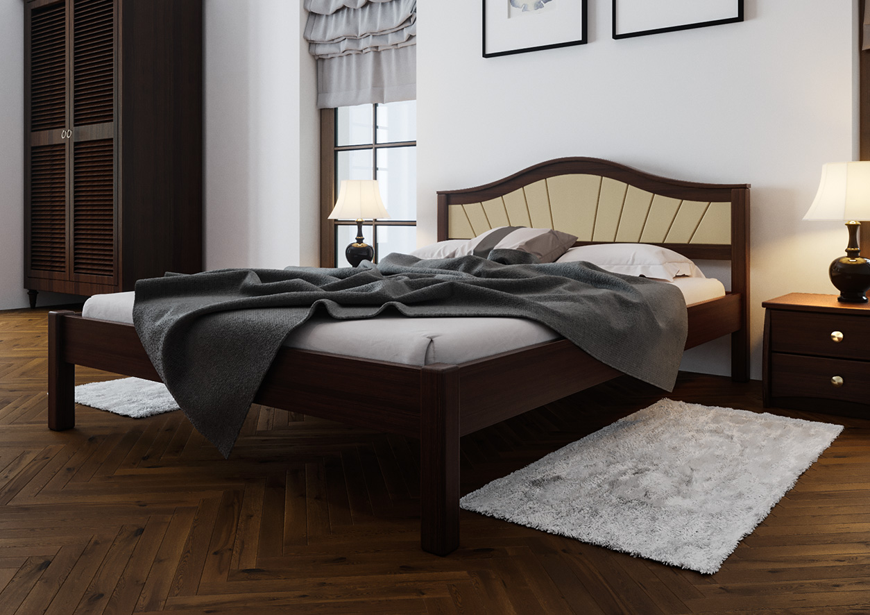 

Кровать ИТАЛИЯ Мягкое изголовье ЧДК (180 * 200) Темный орех