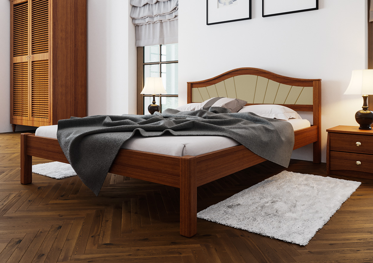

Кровать ИТАЛИЯ Мягкое изголовье ЧДК (140 * 200) Орех