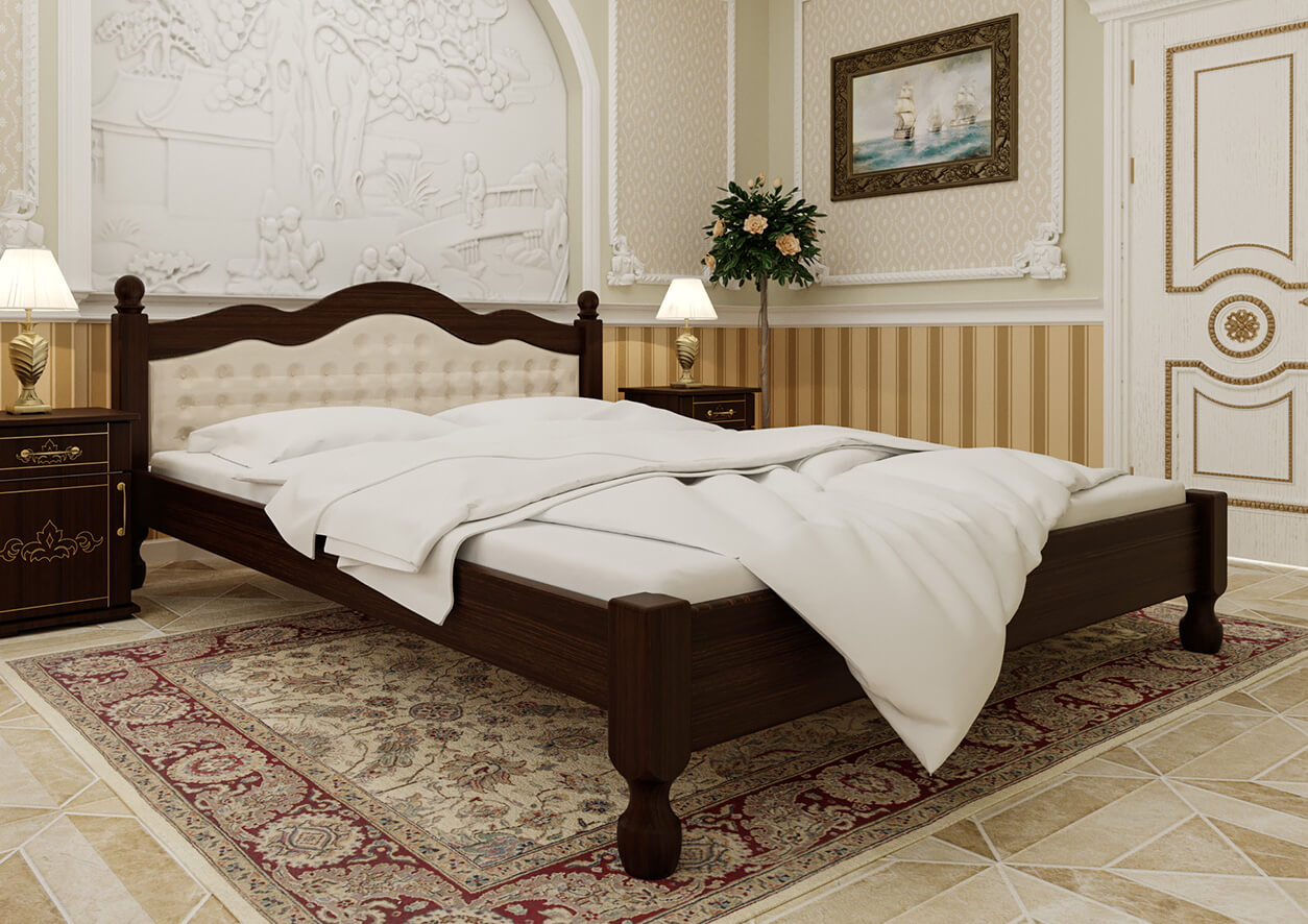 

Кровать Магнолия» мягкое изголовье ЧДК (180 * 200) Темный орех
