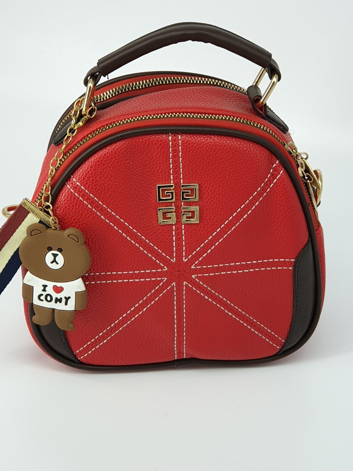 

Сумка женская с брелком красная SH-56