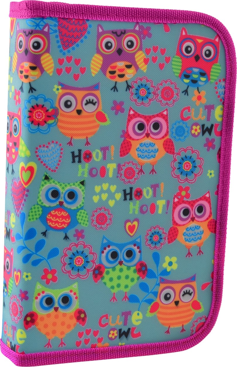 

Пенал Smart Funny owls твердый одинарный с двумя клапанами 1 отделение Разноцветный (532020)