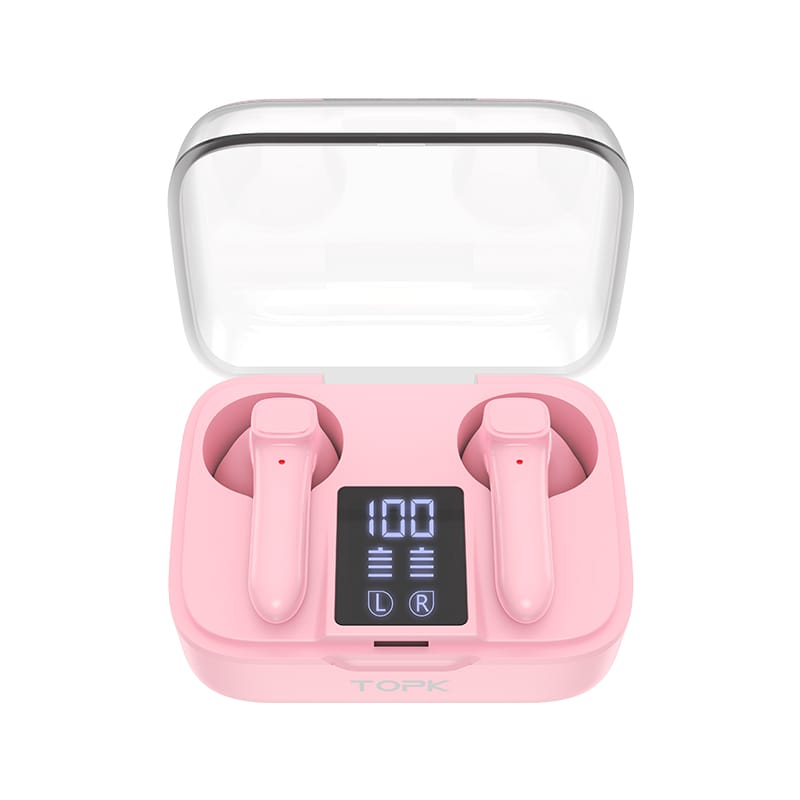 

Беспроводные сенсорные TWS наушники TOPK T20 Pink