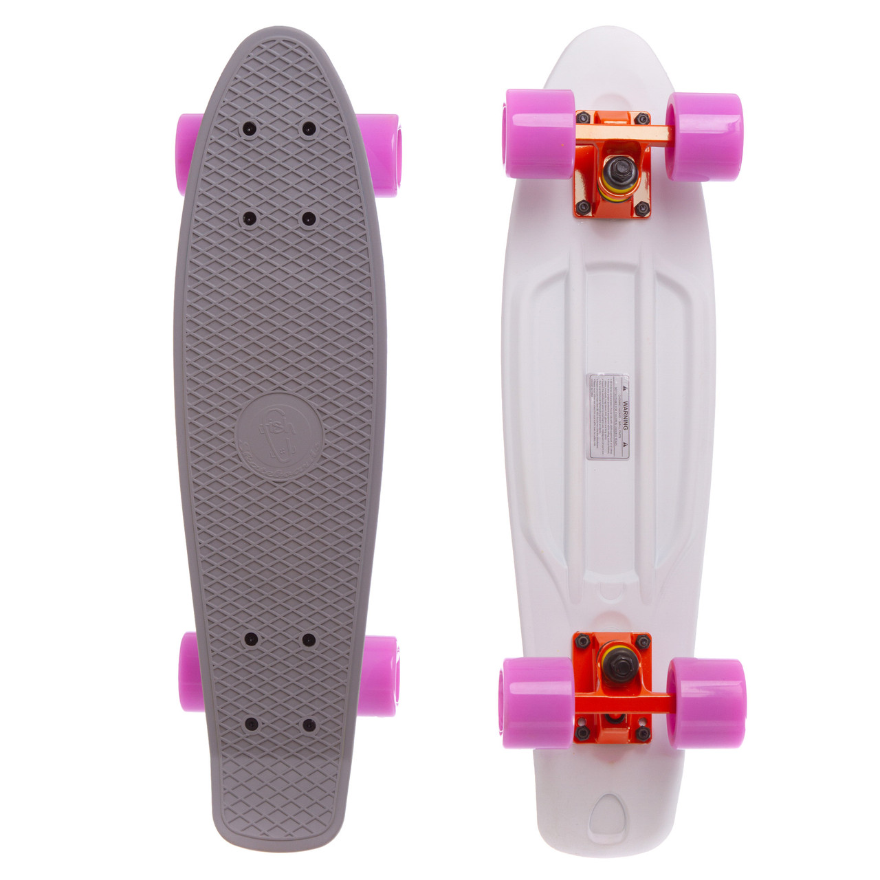 

Пенни Борд пластиковый для детей и подростков Оригинал Penny Board 22 дюйма FISH 56 cм Серый-белый (SK-410-1)